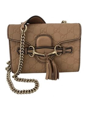 Gucci Emily Mini Guccissima Horsebit Calfskin Bag Beige 295402